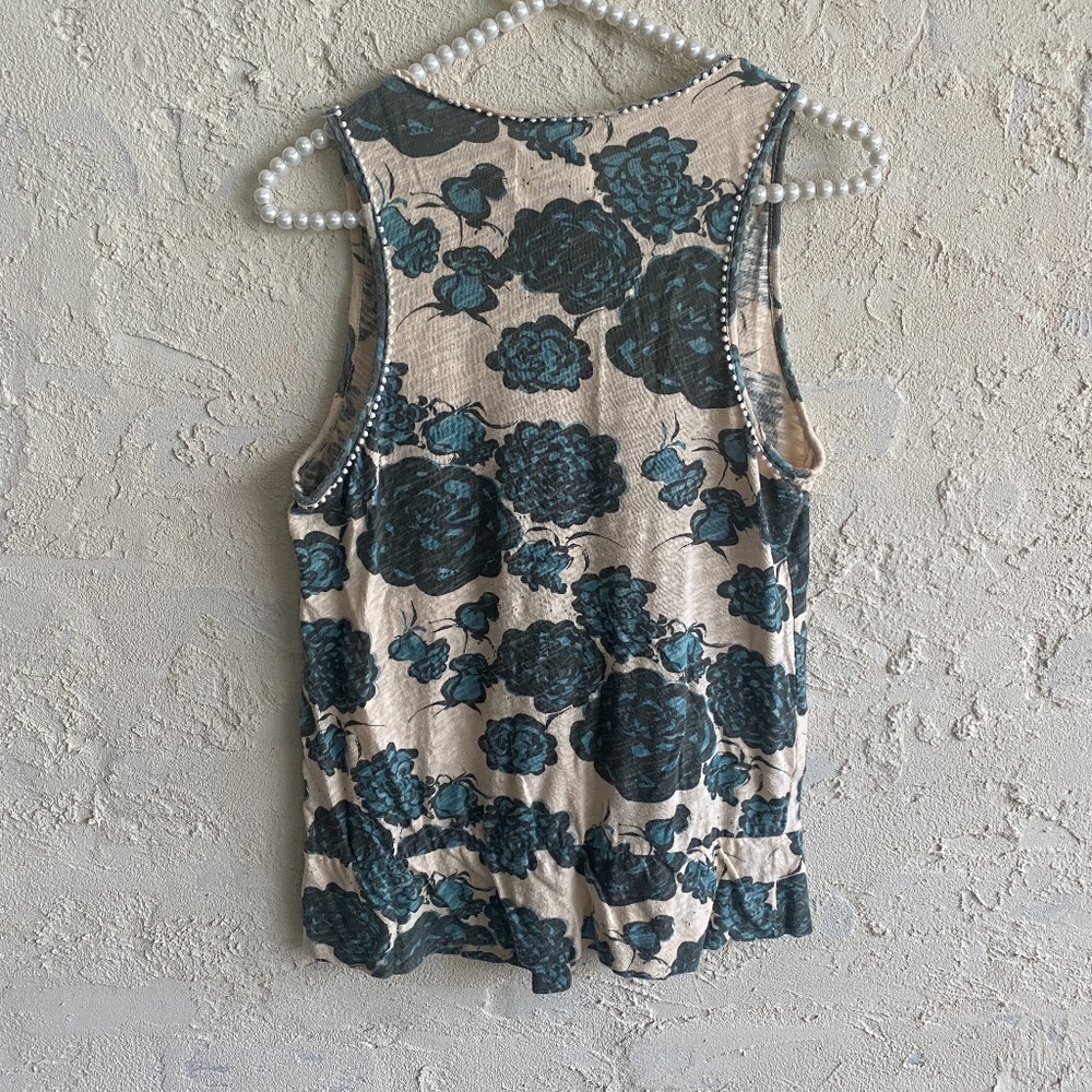 Anthropologie Deletta Floral Sleeveless Tank Top S - Picture 4 of 10